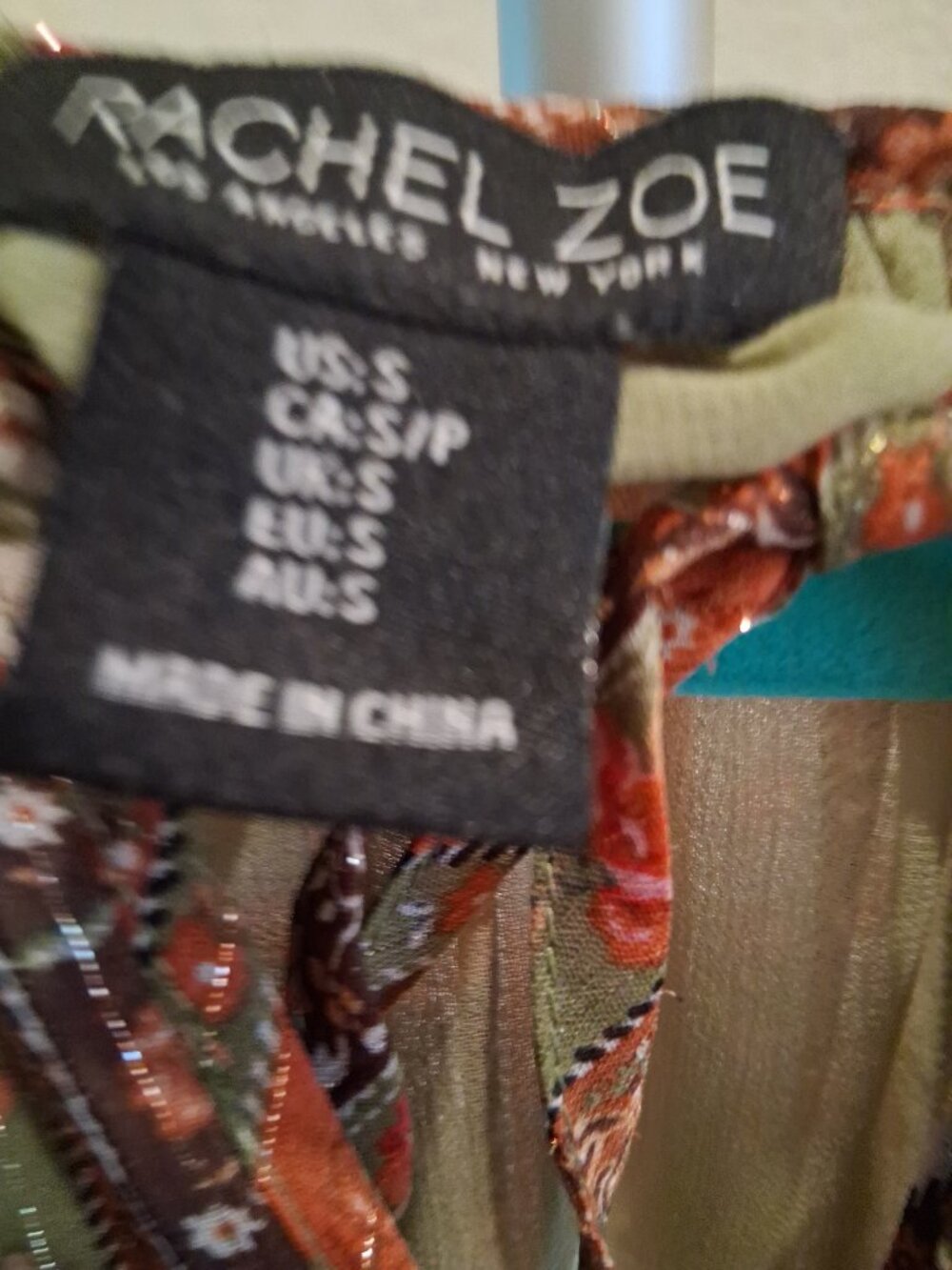 Rachel Zoe Boho Striped Floral Metallic Thread Blouse Size S - Picture 7 of 7